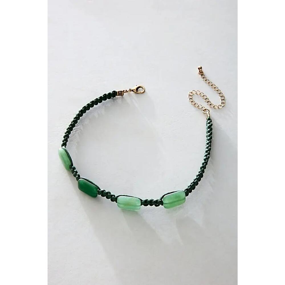 Free People Green Jade Choker Necklace NWT